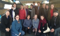 a group of people who have been doorknocking with simon sheikh for the senate act greens campaign